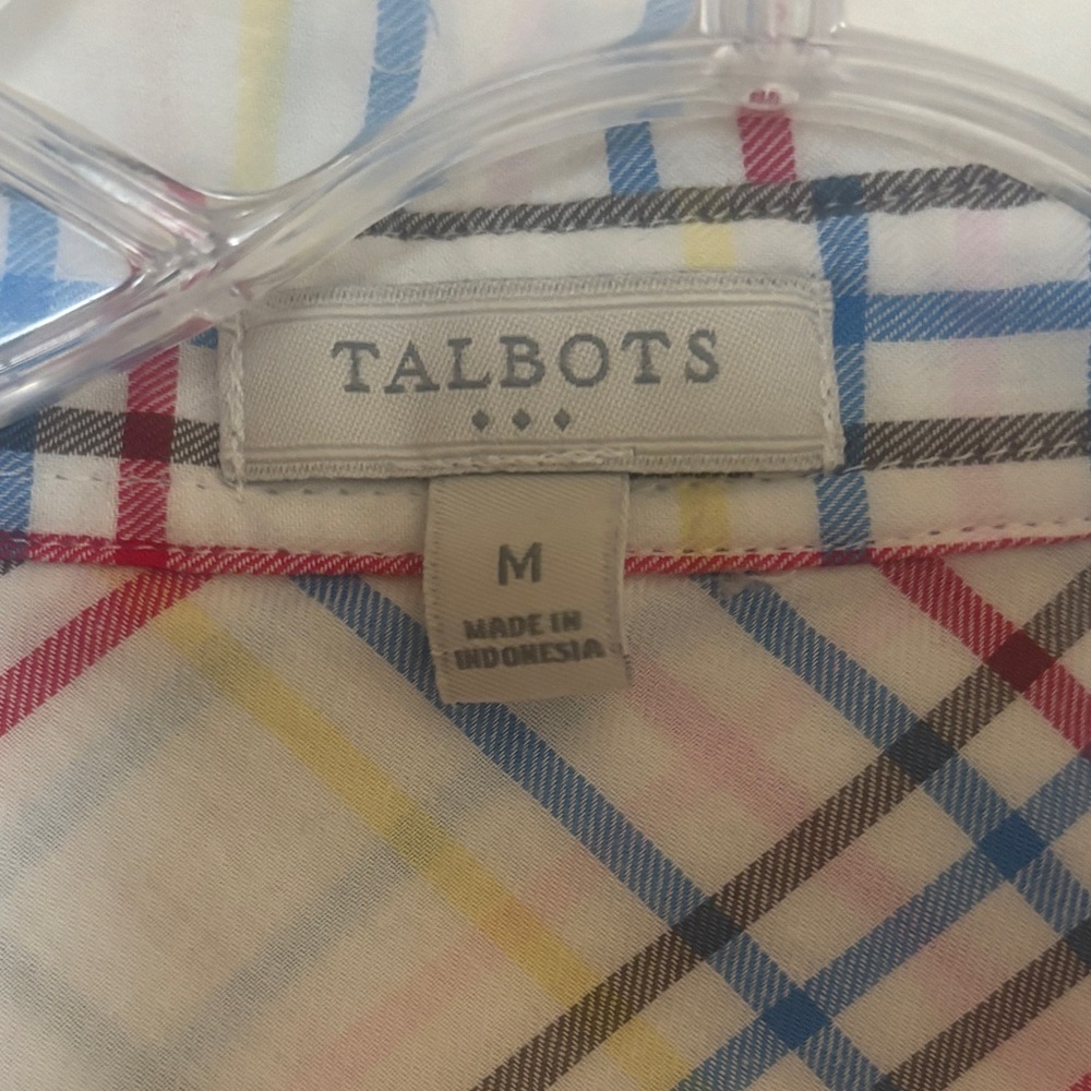 Talbots Multicolor Plaid Shirt M - Picture 4 of 5